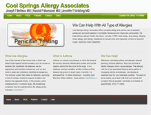 Tablet Screenshot of coolspringsallergy.net